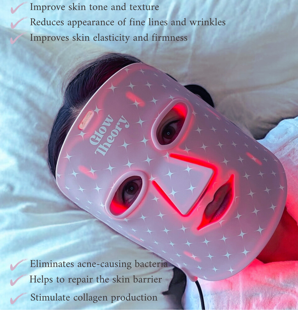 Glow LED Mask Pro | LED Red Light Therapy Face Mask NZ | Glow Theory | Shop LED Facial Mask NZ | Best LED Mask acne NZ